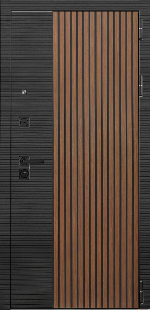Входная дверь ДвериПРО Модель Л-48 ПВХ 10мм Астрод веллуто бьянко DPRO228230 внешняя сторона