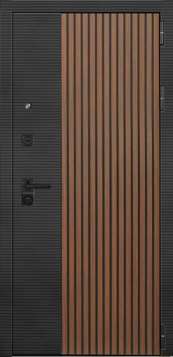 Входная дверь Модель L - 48 СБ-1 (ст. белое, 16мм, венге) внешняя сторона